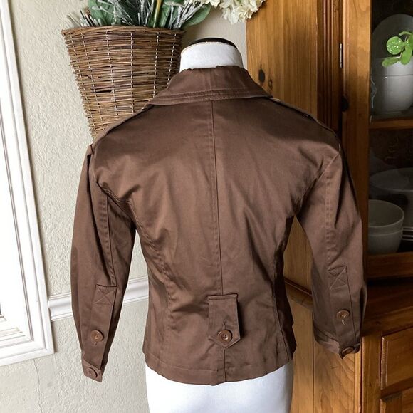 INC International Concept Brown Lined Jacket Size Small EUC - Picture 4 of 8